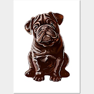 Valentine Bulldog Shaped Chocolate Posters and Art